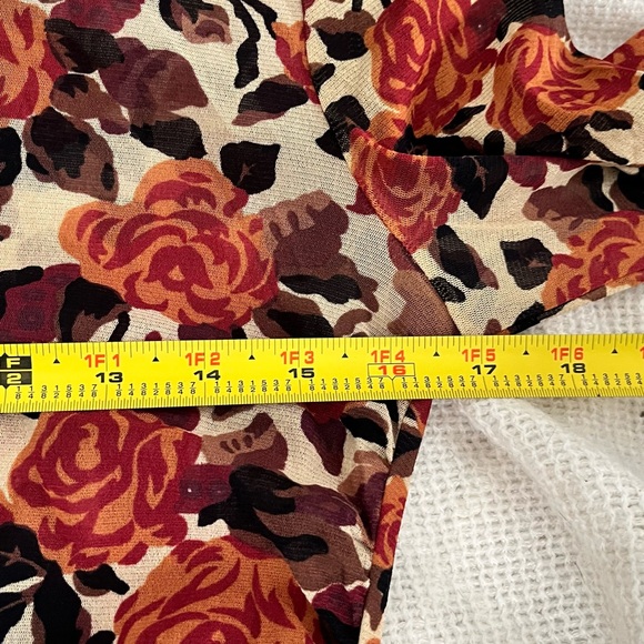 Banana Republic floral printed mesh maxi dress sz medium 8-10 thumbholes - Picture 6 of 11